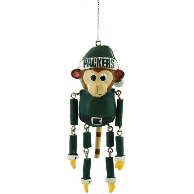 Shop Green Bay Packers Resin Dangling Monkey Ornament Overstock 18681694