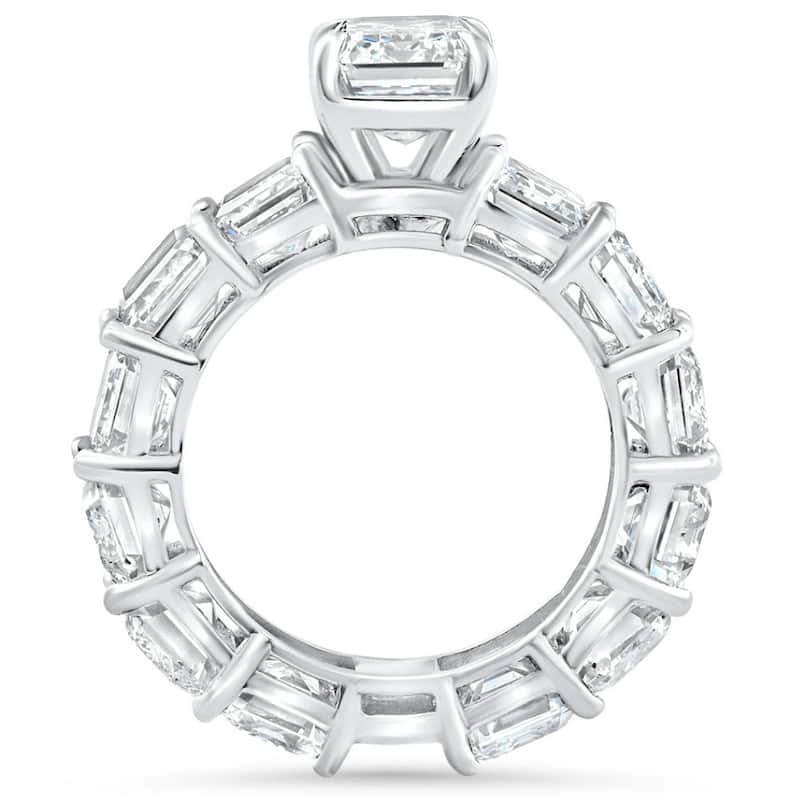 Certified 15.44Ct Emerald Cut Diamond Engagement Ring Gold Lab Grown