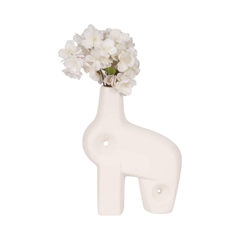 Sagebrook Home 9" Funky Abstract Rough Textured Object, White, 9"H