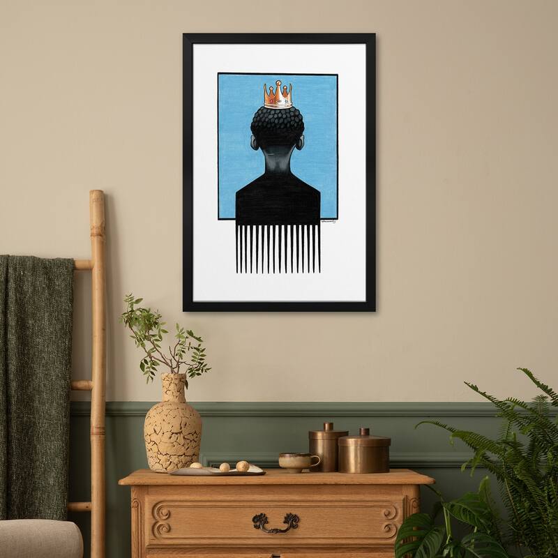 Little Prince Afropick Premium Framed Poster by Manasseh Johnson