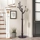 preview thumbnail 12 of 15, Rubberwood Freestanding Coat Rack, Entryway Coat Tree with Hooks - 74"H x 16.5"Dia