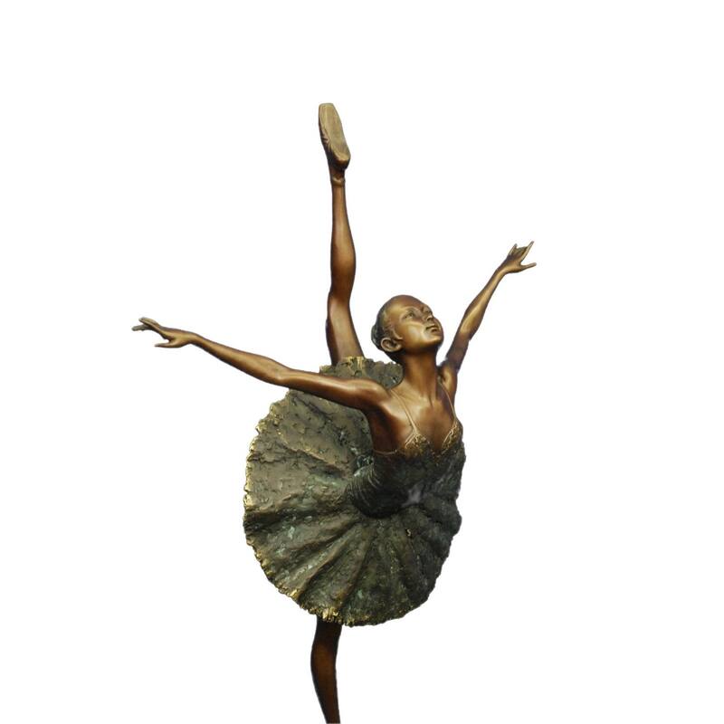 26 Inches Tall Clical Dancer Ballerina Signed Bronze Sculpture Figure Art Nouveau