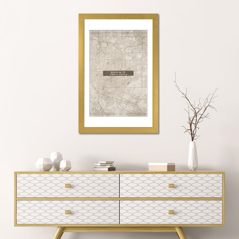 iCanvas "Buffalo City Map Abstract Style" by WallDecorAddict