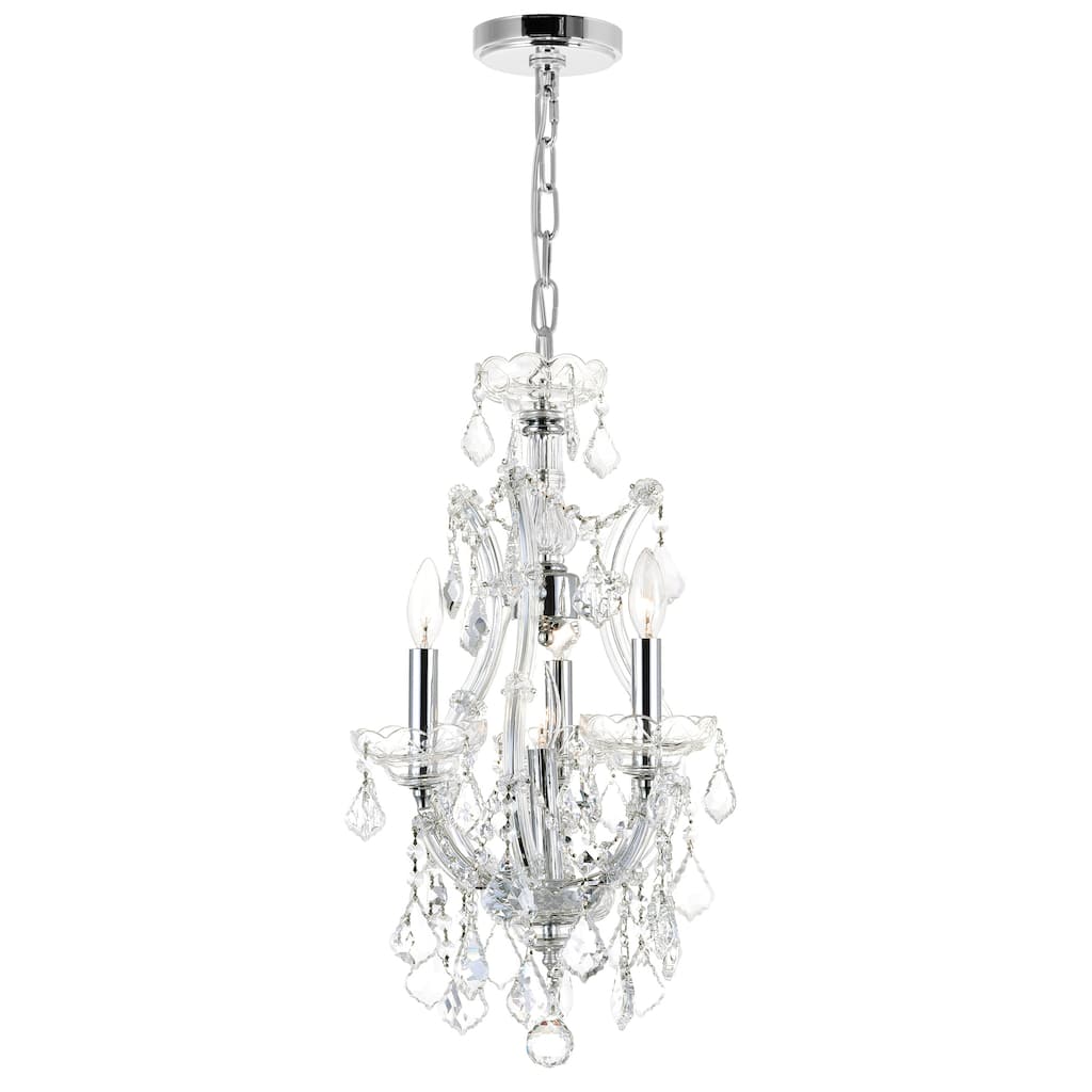 Maria Theresa 4 Light 12in Chrome Up Mini Chandelier with Crystals
