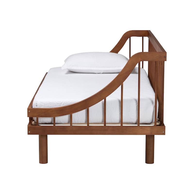 Helio Mid-Century Modern Walnut Brown Finished Wood Twin Daybed