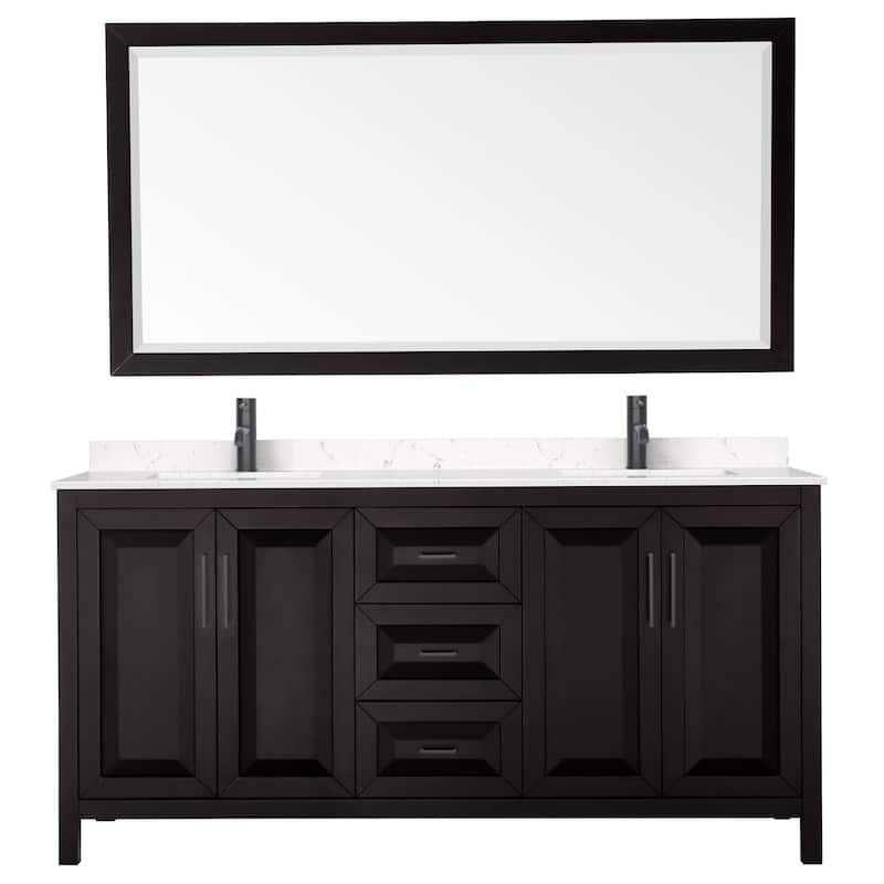 Wyndham Collection Daria 72" Free Standing Double Basin Vanity Set