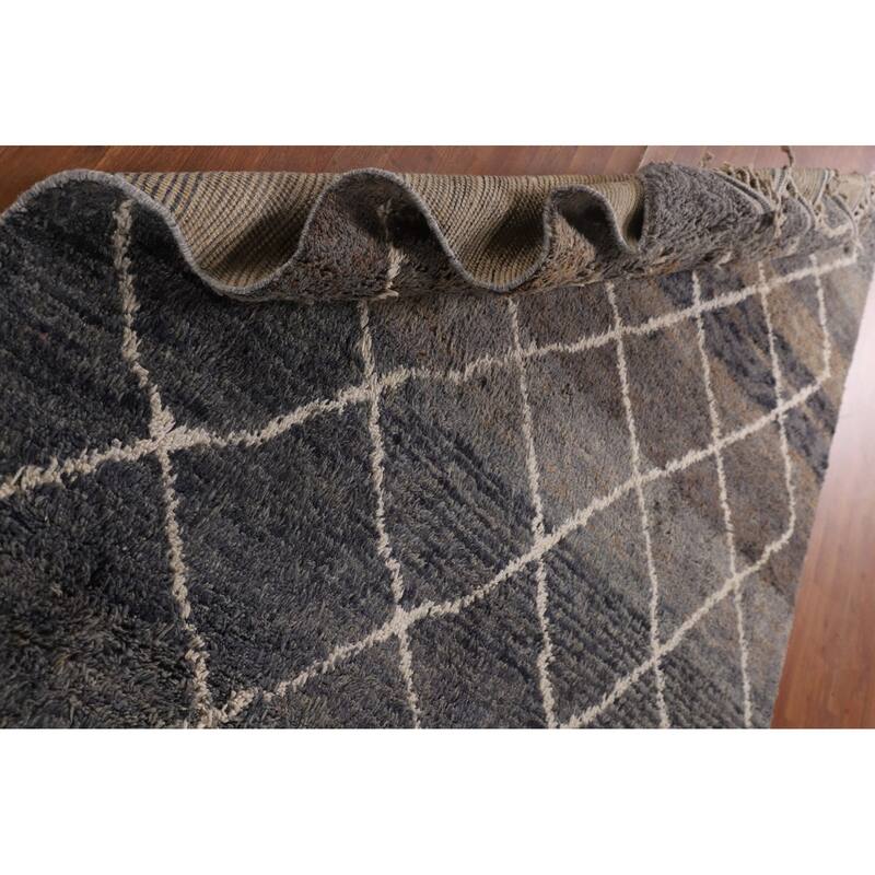 Trellis / Moroccan Oriental Area Rug Hand-Knotted Wool Carpet - 6'0" x 10'2"