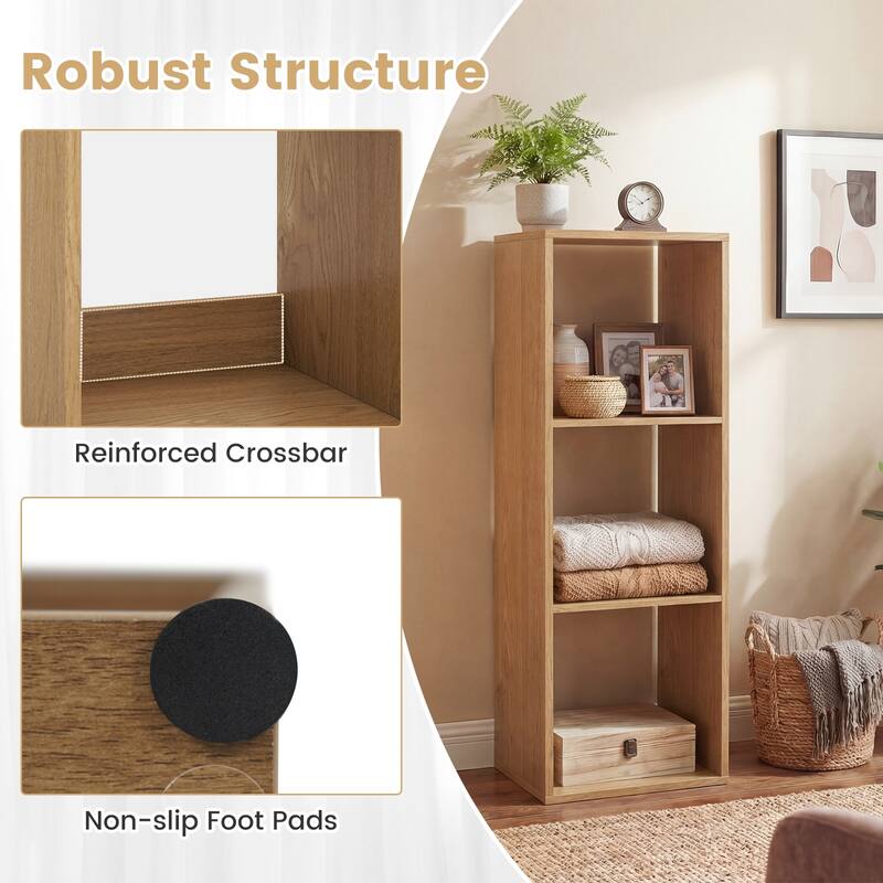 Gymax 3-Cube Open Back Bookcase Set of 2 w/ Anti-tip Kit Modern Style