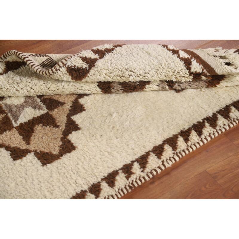 Anatolian Beige Turkish Runner Rug Hand-knotted Wool Carpet - 3'5"x 10'9"