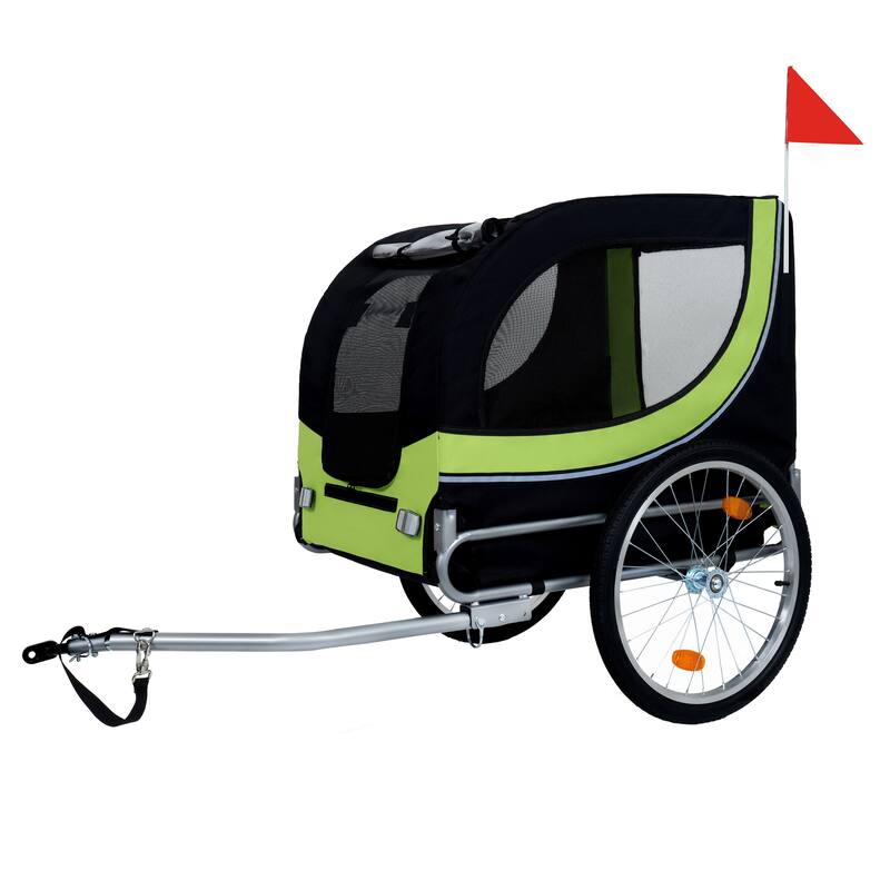 Large Folding Bike Trailer For Dogs - 66lb Capacity All-Terrain Pet Carrier, Durable Steel Frame For Cycling