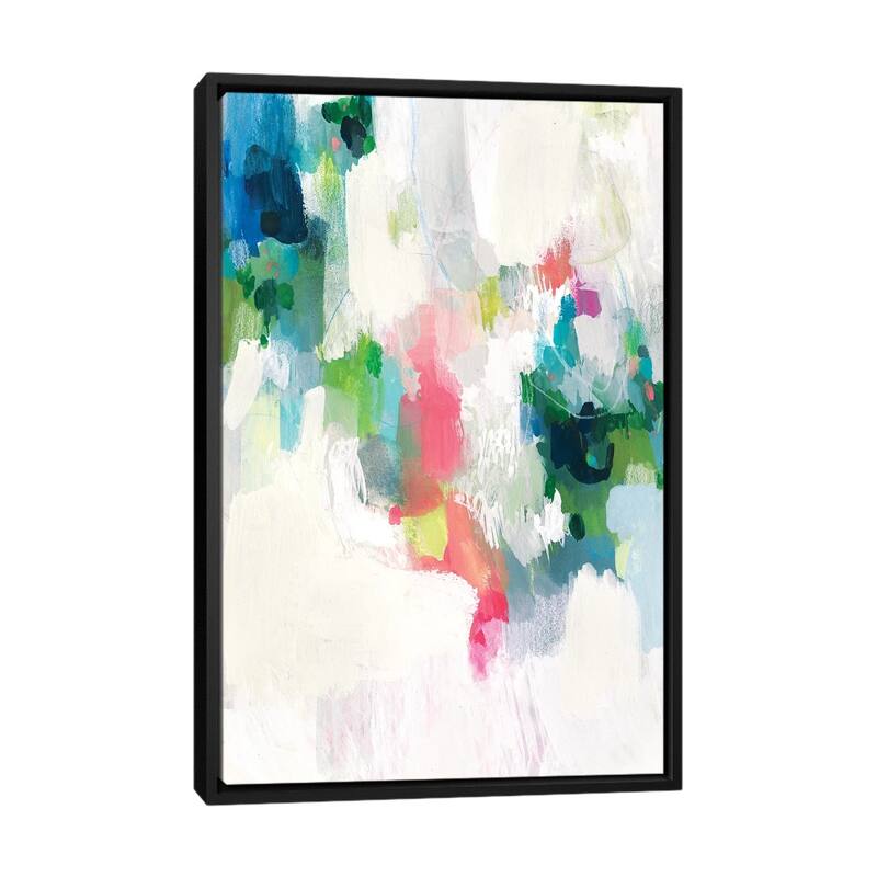 iCanvas "Raspberry & Teal II" by Victoria Borges Framed Canvas Print - Black - 40x26