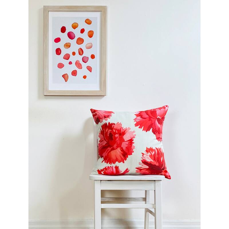 Red Carnations Throw Pillow