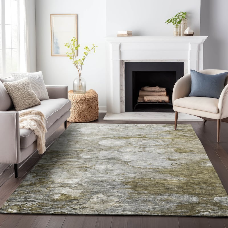 Premium Washable Super Soft Contemporary Ripples Mayfield Rug - Brown - 3' x 5' - Rectangle