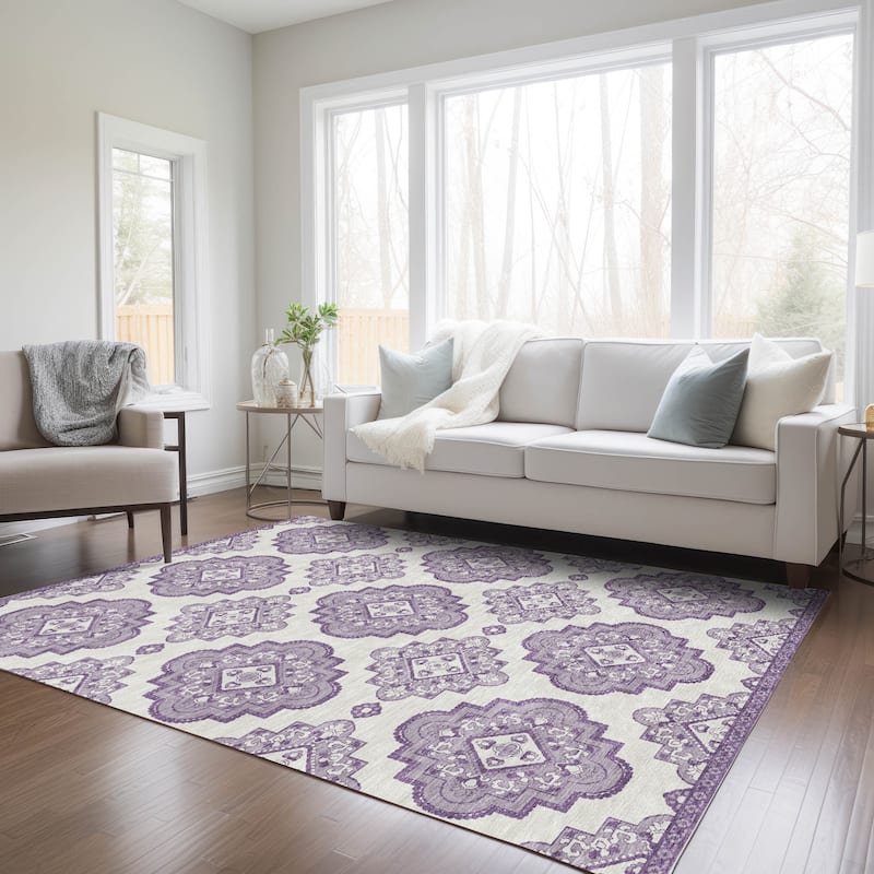 Machine Washable Indoor/ Outdoor Chantille Boho Moroccan Rug