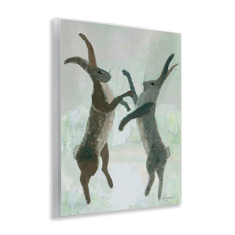 Stupell Boxing Hares Impression Wall Plaque Art Design By Kay Widdowson