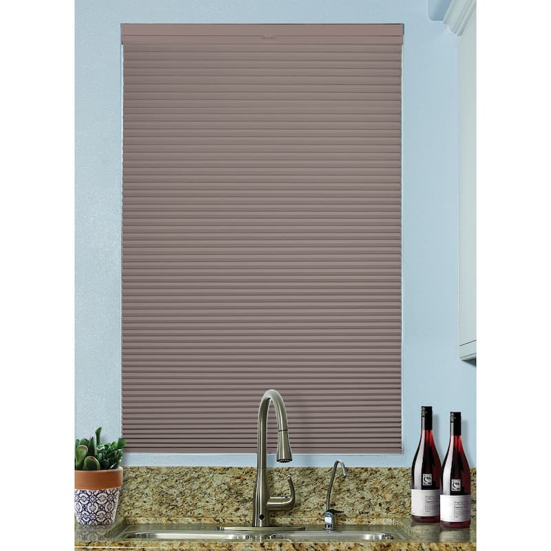 BlindsAvenue Cordless Top Down/Bottom Up Blackout Cellular Honeycomb Shade, 9/16" Single Cell, Sticks & Stones - 61" W x 48" H