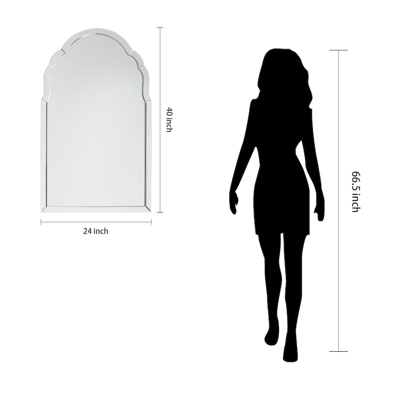 Elegant Arch Beveled Wall Mirror - Clear - 24 x 40