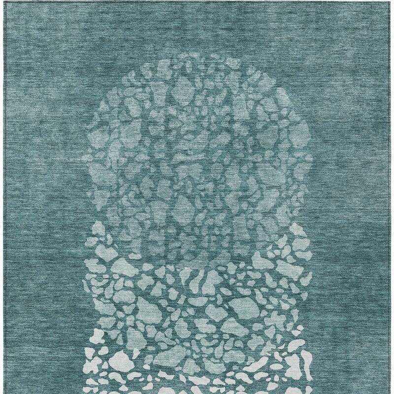 HomeRoots Abstract Transitional Rectangle Outdoor Rug