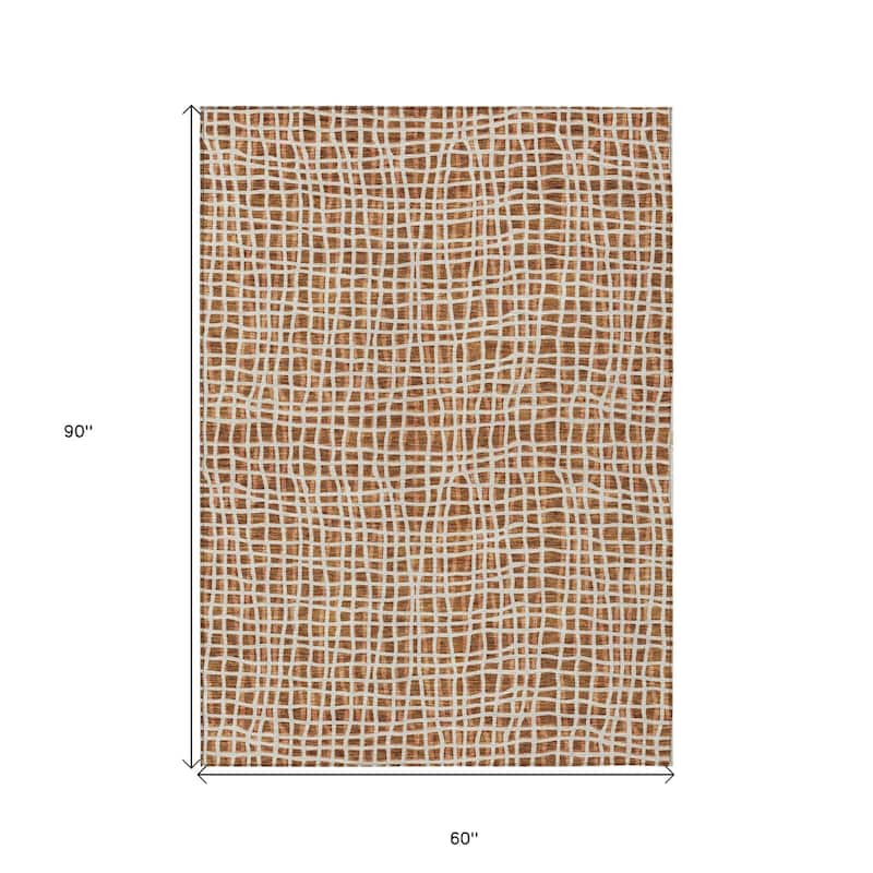 HomeRoots Striped Transitional Rectangle Outdoor Rug