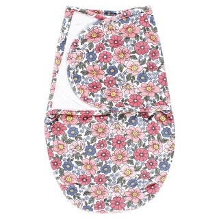 Hudson Baby Infant Girl Plush Faux Fur Swaddle Wrap, Pink Blue Pretty Floral, 0-3 Months - Pink Blue Pretty Floral - 0-3 Months
