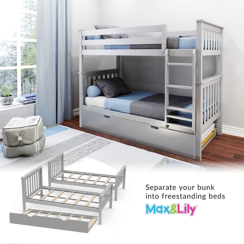 Max and Lily Twin over Twin Bunk Bed with Trundle
