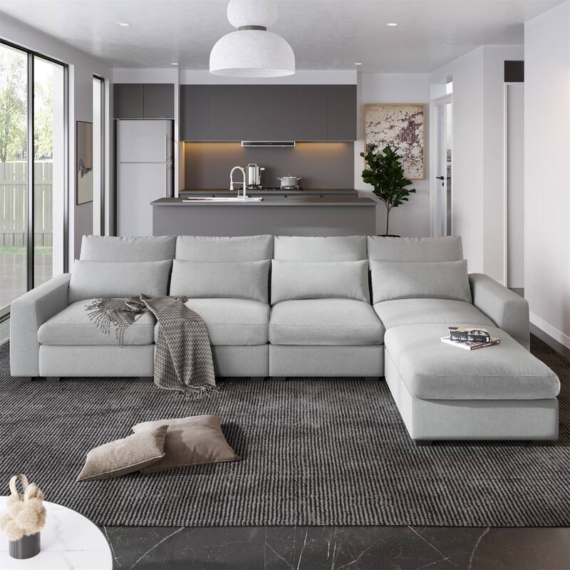 Merax Convertible Sofa Couch with Reversible Chaise