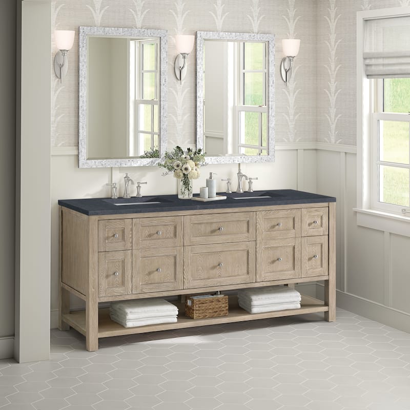 James Martin Vanities Breckenridge 72" Double Vanity, Whitewashed Oak