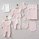 preview thumbnail 1 of 7, Lace Newborn Outfit Set - Newborn Baby Girl Hospital Exit Set - 10 Piece Pink