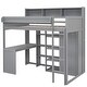 preview thumbnail 4 of 24, Twin Size Wooden Loft Bed with Multiple Storage Shelves and Built-in Wardrobe - Space-Saving & Functional Bedrooms