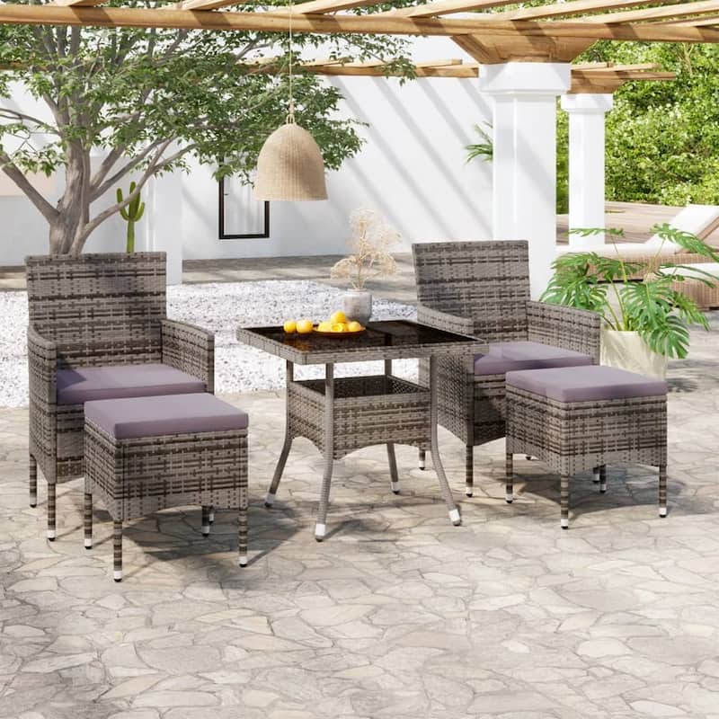 vidaXL Garden Dining Set Grey - 31.5 x 31.5 x 29.5