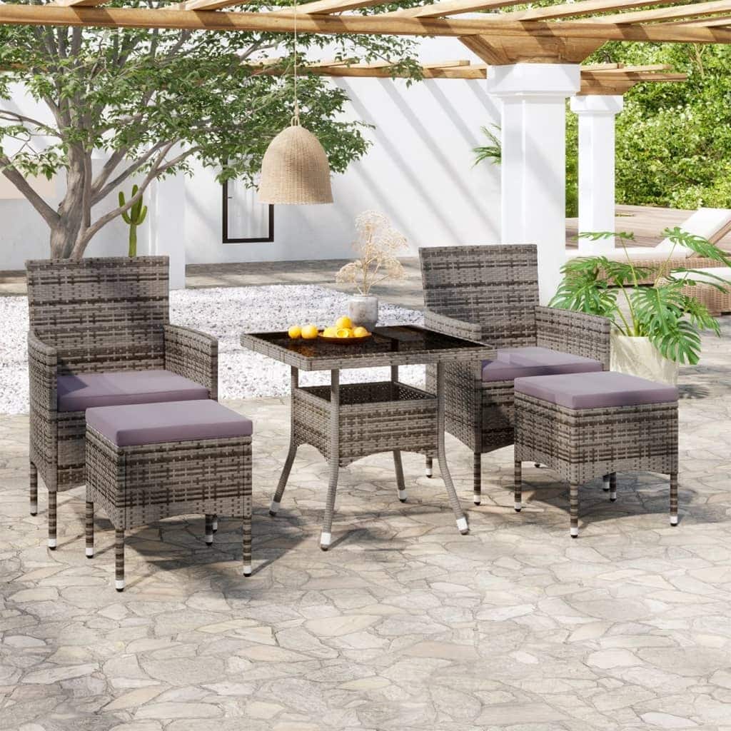 vidaXL Garden Dining Set Grey - 31.5 x 31.5 x 29.5