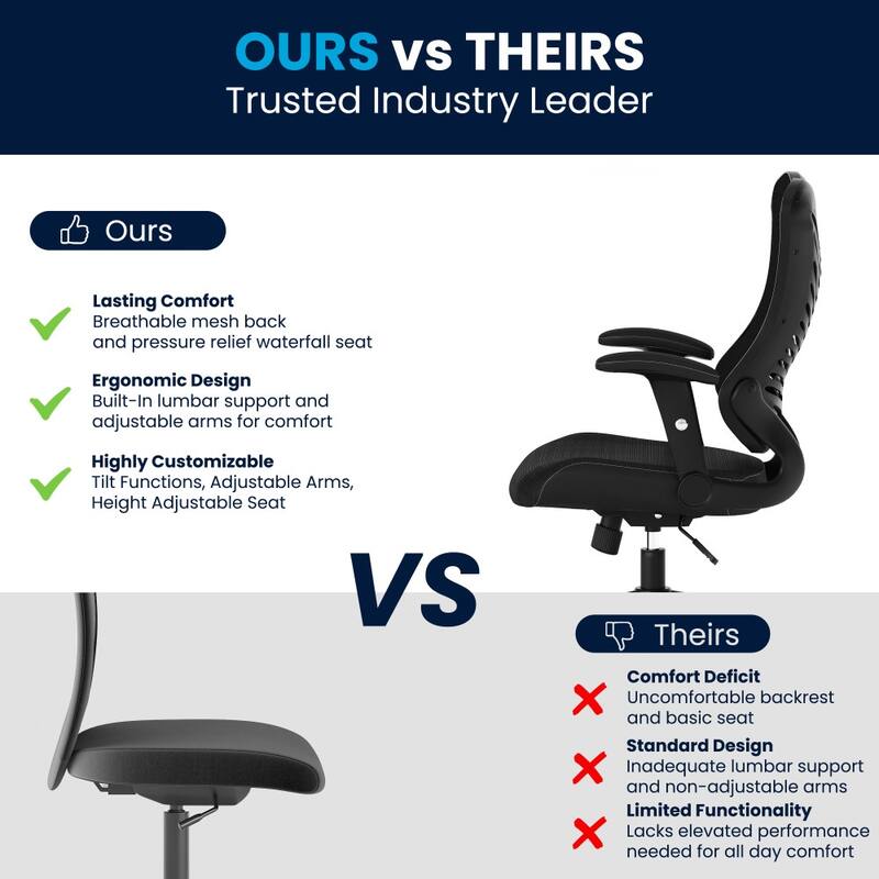 High-Back Mesh Swivel Office Chair with Padded Armrests