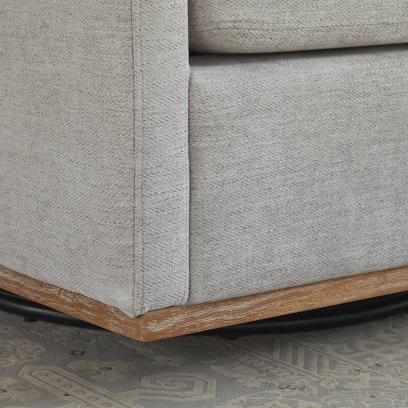 Square Upholstered Swivel Accent Chair