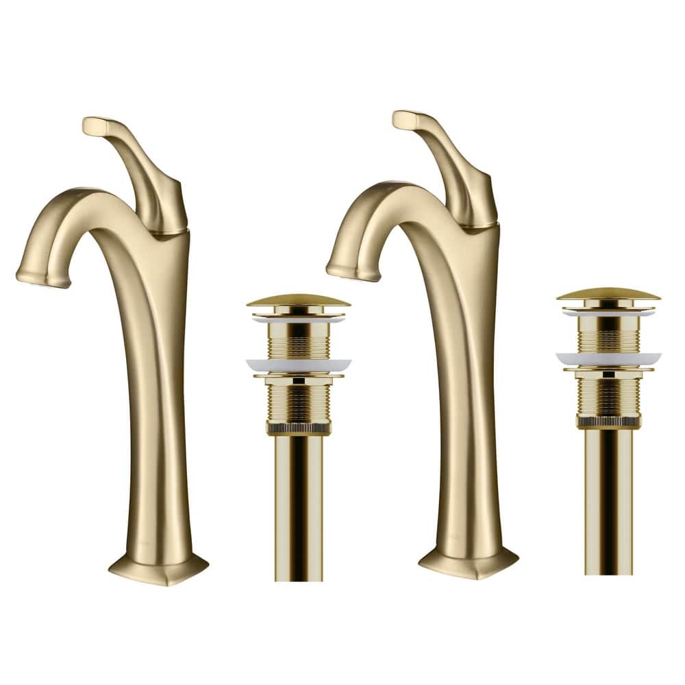 Kraus Pack of (2) Arlo 1.2 GPM Vessel Single Hole Bathroom Faucet with