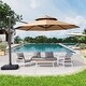 preview thumbnail 13 of 42, Crestlive Products 12ft Round Double Top Cantilever Patio Umbrella with 7-position Adjustment