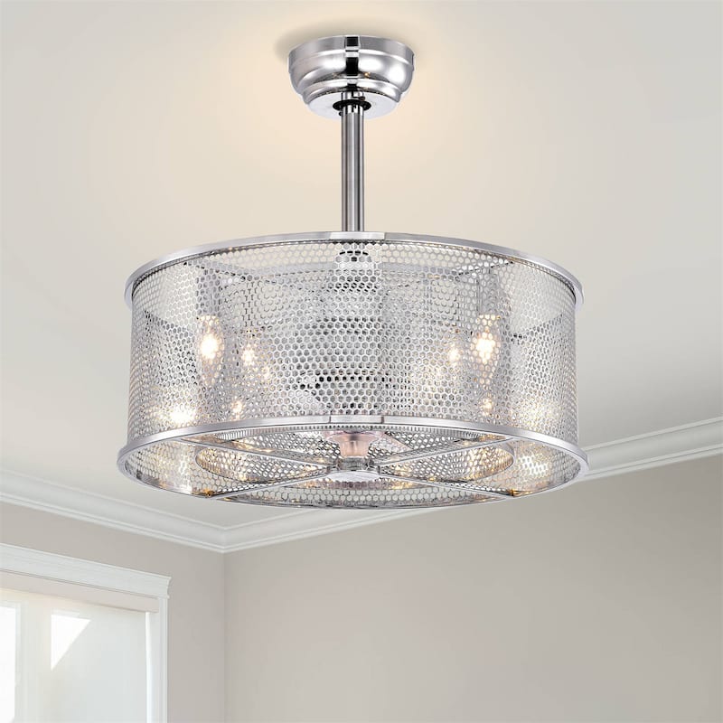 20.4'' Dual Shade Modern Ceiling Fan - Chrome