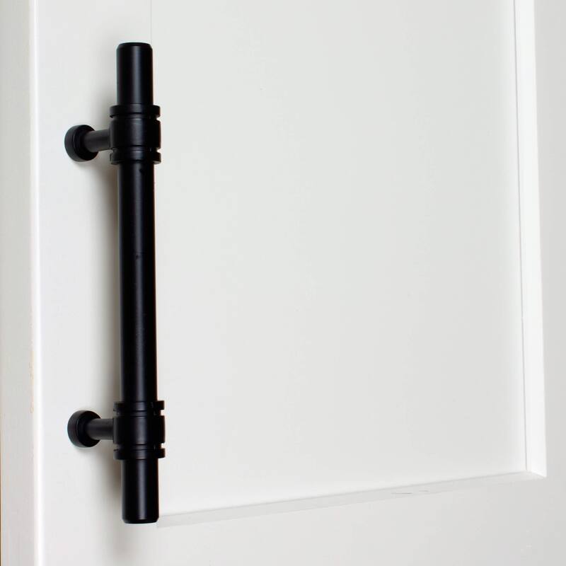 3.75 in Center Matte Black Barrel Ring Bar Pull (10 Pack)