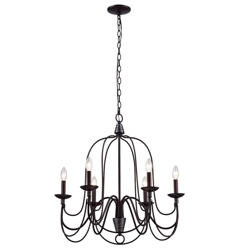 AA Warehousing Blakely 6 light chandelier in Matte Black
