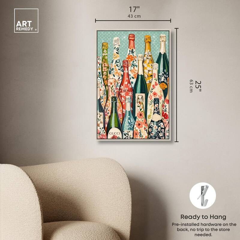 Floral Collection Bottles II Canvas by Art Remedy