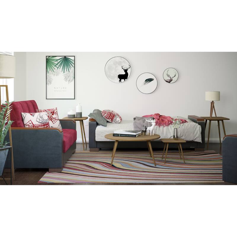 Collection Upholstered Convertible Loveseat With Storage