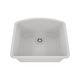 preview thumbnail 1 of 5, 23 Inch Lexicon Platinum Quartz Composite Drop-in Undermount D-Shaped Single Bowl Galaxy White Kitchen Sink LP-2321D-W-SO 21" W x 23" L x 9.75" H - Galaxy White