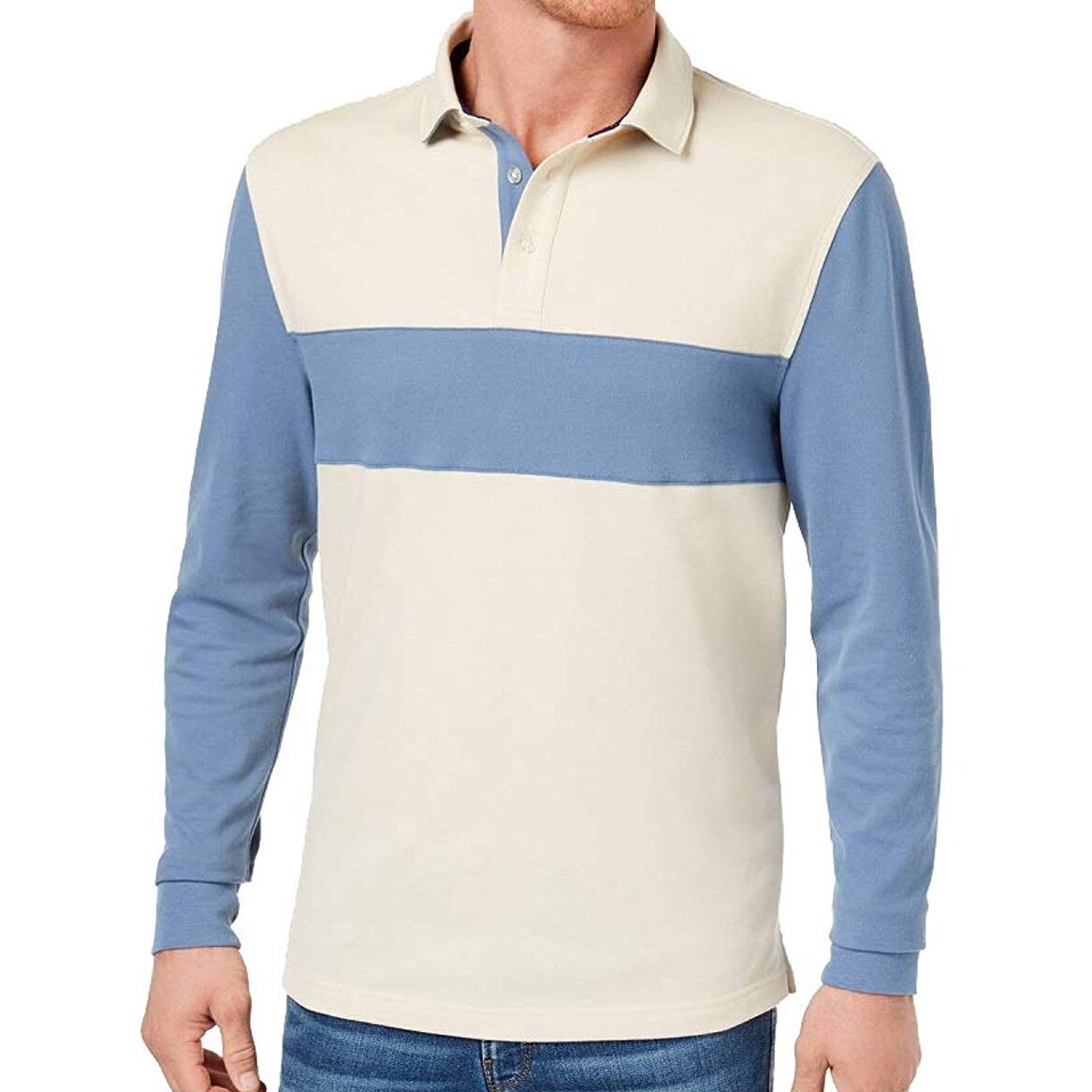 Club Room Mens LS Rugby Polo Shirt