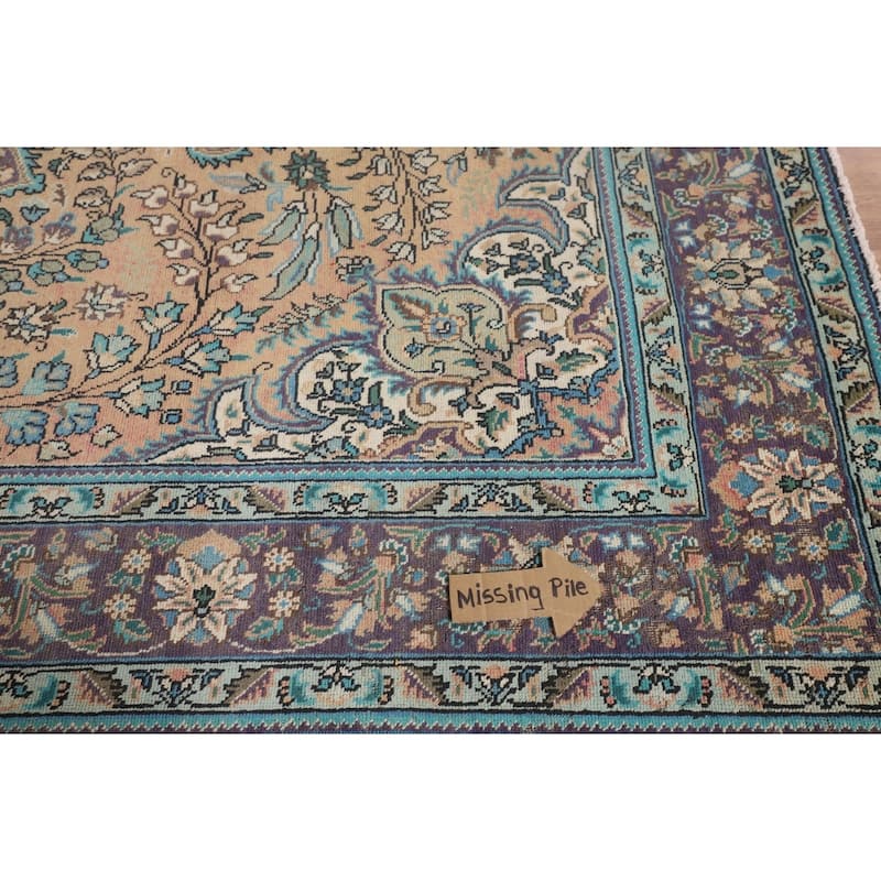 Tabriz Persian Vintage Area Rug Hand-Knotted Wool Carpet - 6'9"x 9'9"