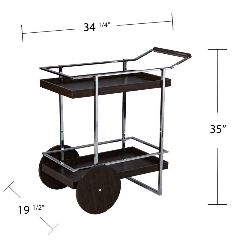 SEI Furniture Deodara Brown Wood Bar Cart