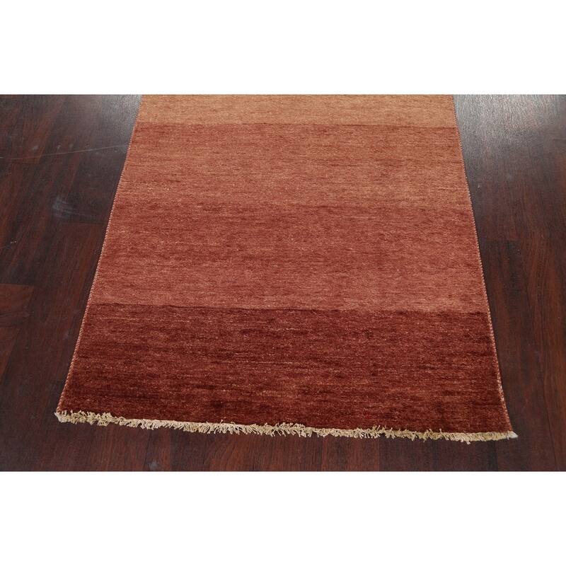 Modern Gabbeh Kashkoli Oriental Wool Runner Rug Handmade Carpet - 3'2" x 16'2"