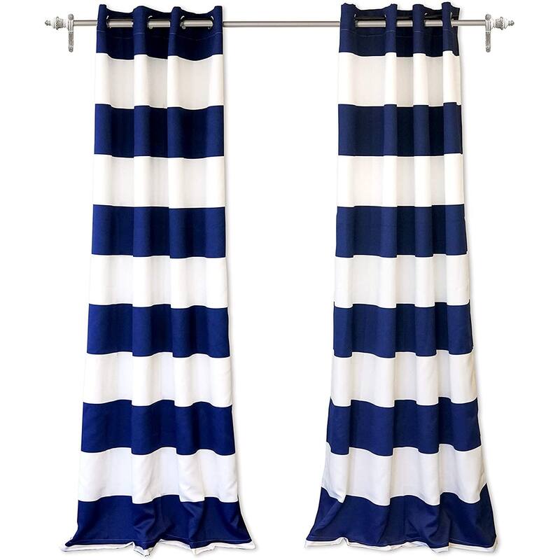 DriftAway Mia Woven Stripe 100% Blackout Thermal Insulated Window Curtain
