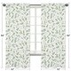 preview thumbnail 5 of 3, Floral Leaf Collection 84in Window Treatment Curtain Panel Pair - Green White Boho Watercolor Botanical Woodland Tropical Garden