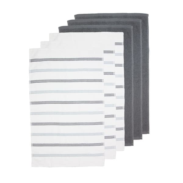 slide 2 of 24, The Sloppy Chef Premier 6-Piece Striped Kitchen Towels - 15x25