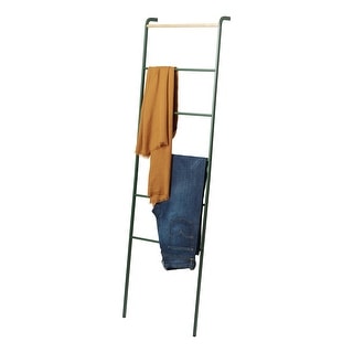 Yamazaki Home Leaning Storage Ladder - Two Styles, Steel, Ladder, Holds 13.2 lbs - L 9.45 x W 17.72 x H 62.99 inches