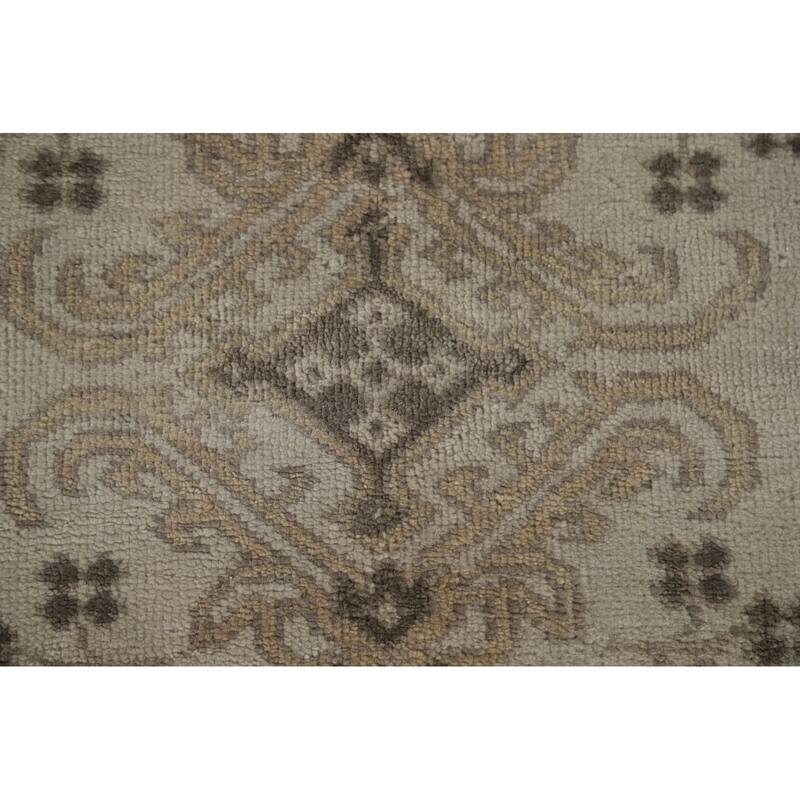 Transitional Oushak Area Rug Hand-Knotted Oriental Wool Carpet - 9'0"x 11'11"